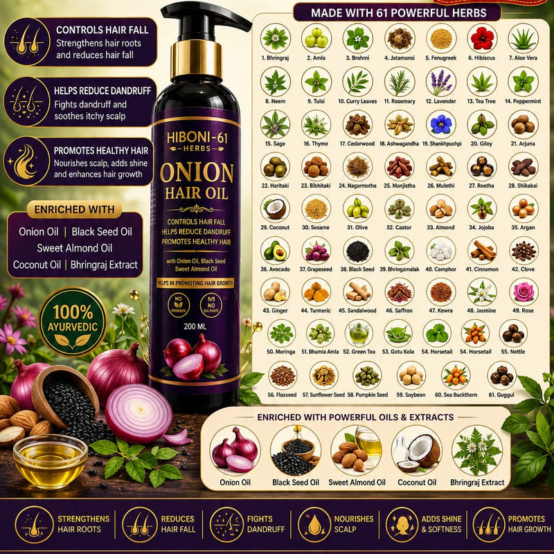 HIBONI-61  ONION HAIR OIL